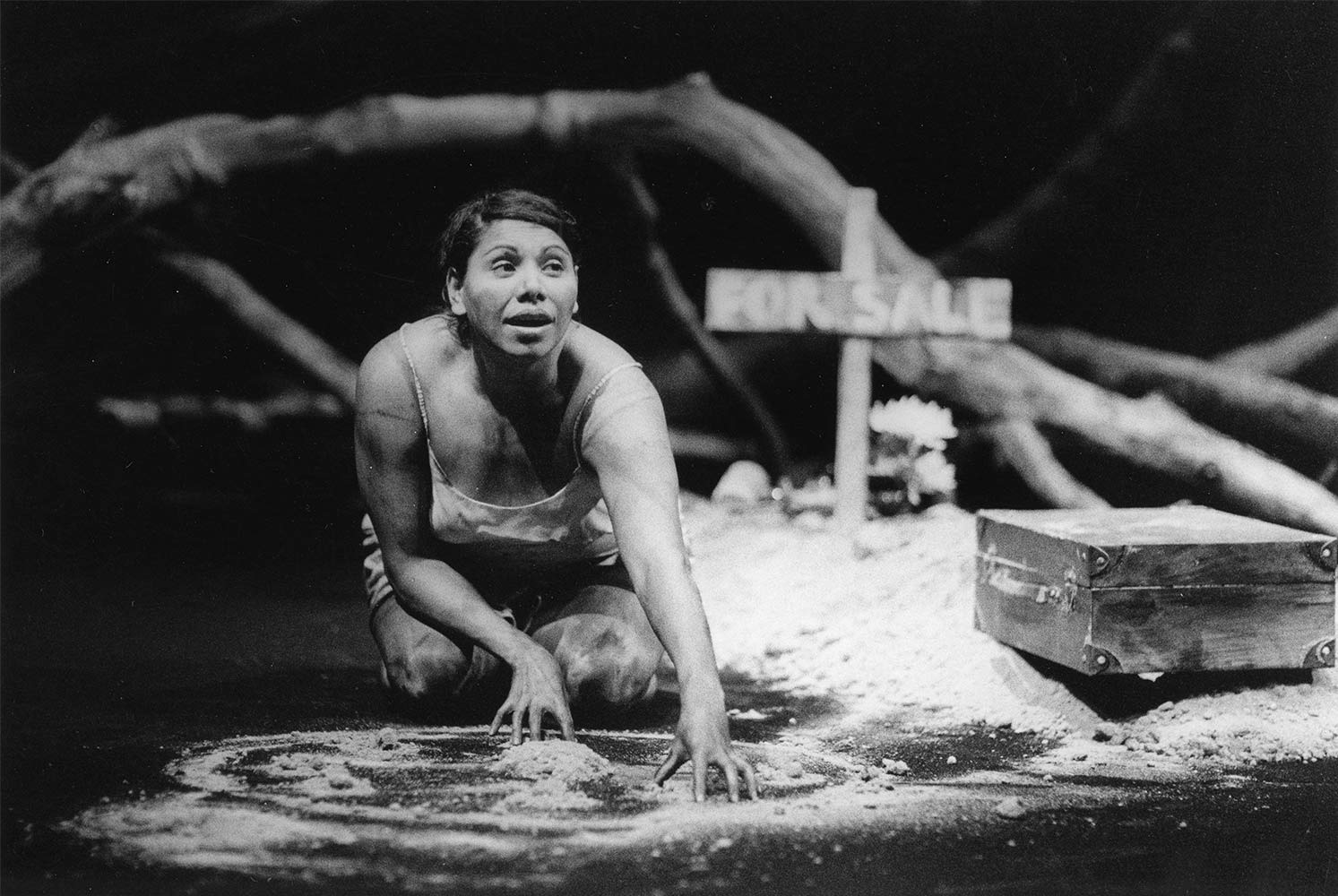 Deborah Mailman in Sydney Theatre Company’s The 7 Stages of Grieving, 2002.  Photo: Tracey Schramm