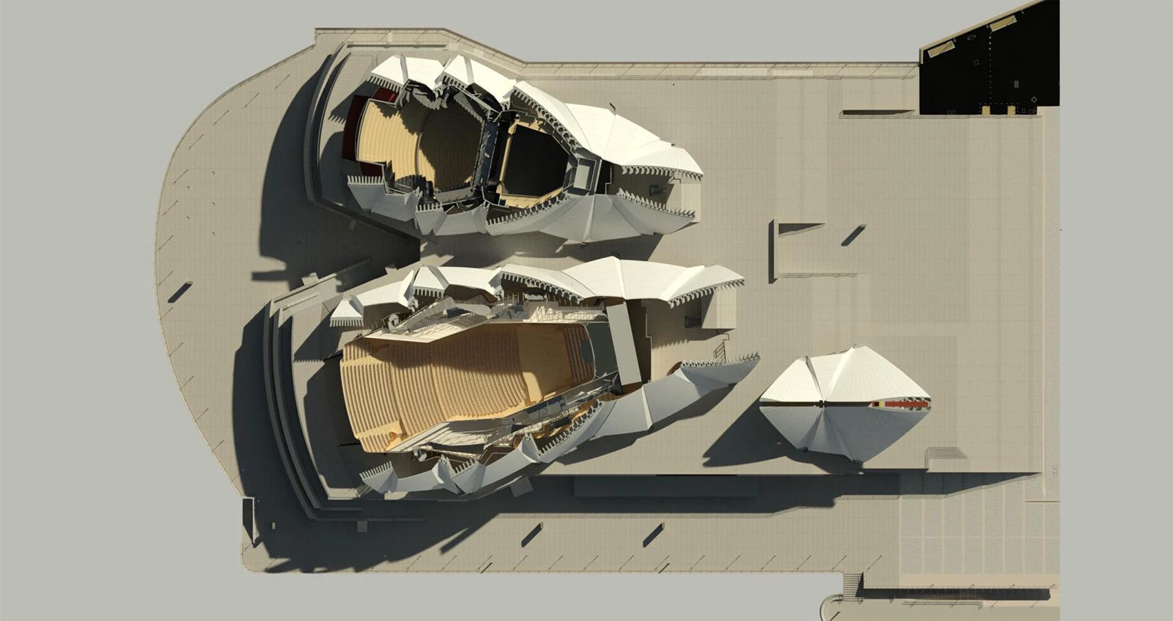 Top-down digital image of the internals of the Opera House